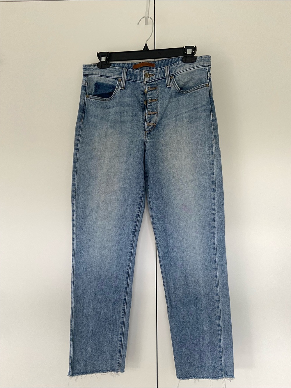 JOE'S JEANS Debbie High Rise Straight Crop Jeans Size 28 Raw Hem Button Fly